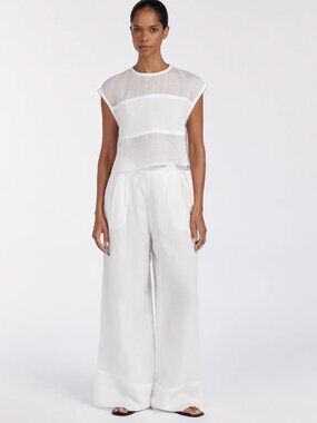 NWT Dissh Kai White Ramie Resort Pant - size US 4
